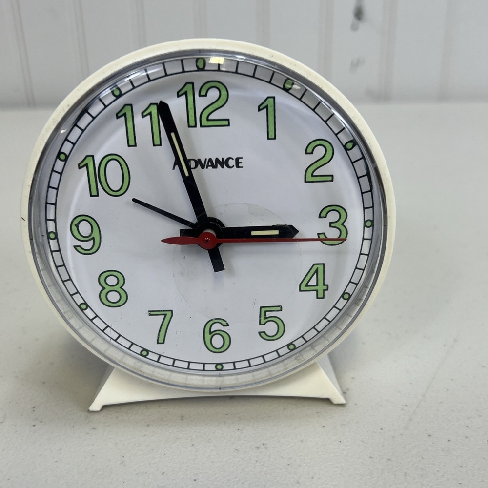 Advance Time Technology  4" Wind Up Plastic Bedside Alarm Clock‎ Model #2056